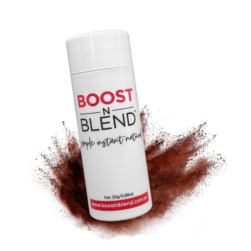 Hair Fibers for Thinning Hair - BOOST N BLEND Cotton Volumizer | Warm Cinnamon Brown (25g/0.88oz)