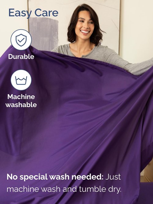 Extra Deep Twin Sheet Set - 4 Piece Breathable and Cooling Sheets - Hotel Luxury Bedding for Women, Men, Kids & Teens - Easy & Secure Fit - Soft, Wrinkle Free and Comfy - Extra Deep Pockets - Purple
