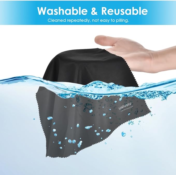 Wsivoiv 6PCS Large Eyeglass Cleaning Cloths, 12 x12 in Screen Cleaner
