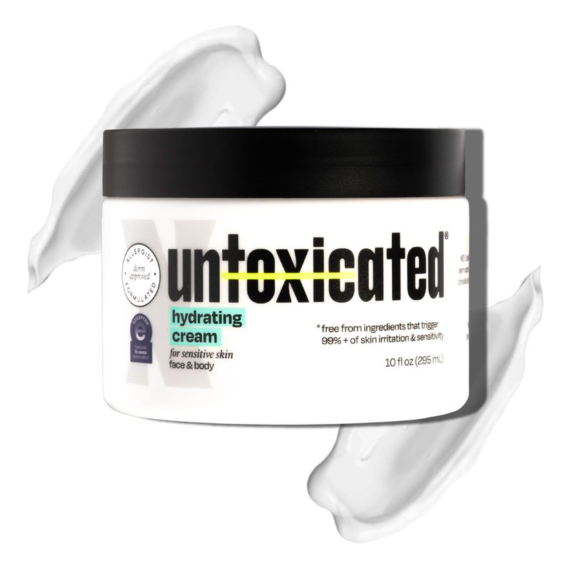 Untoxicated Moisturizing Cream - Facial Moisturizer & Body Cream for Sensitive Skin and NEA Approved for Eczema Relief - Ceramides & Hyaluronic Acid with No Common Irritants