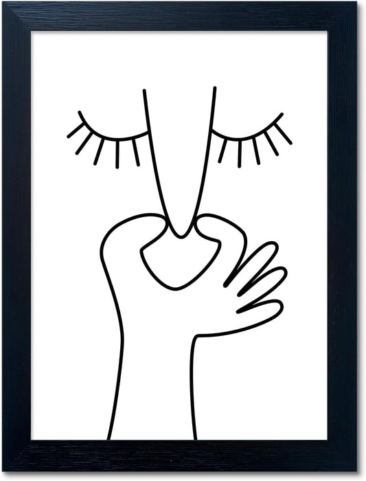 Regine Switzerland Funny Bathroom Wall Art - Black and White Canvas Print for Washroom Decor