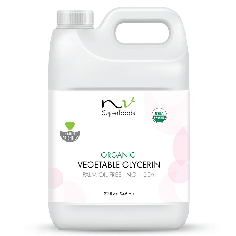 NV Superfoods - Organic Vegetable Glycerin - 32 Fl Oz - Palm Oil Free - USP Food Grade, 100% Natural, Carrier for Essential Oils, Perfect for Skin, Hair & Nails as well as Arts & Crafts