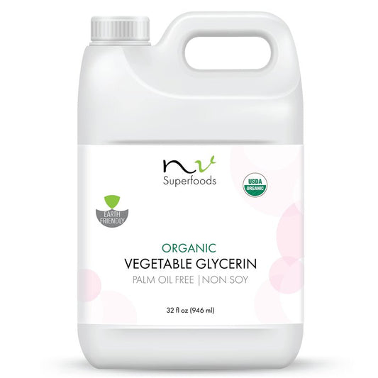 NV Superfoods - Organic Vegetable Glycerin - 32 Fl Oz - Palm Oil Free - USP Food Grade, 100% Natural, Carrier for Essential Oils, Perfect for Skin, Hair & Nails as well as Arts & Crafts