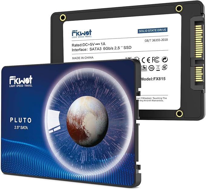 Fikwot FX815 512GB SSD, 2.5" SATA SSD, Internal Solid State Drive, Up to 560MB/s, 3D NAND SLC Cashe, Compatible with Laptop & PC Desktop