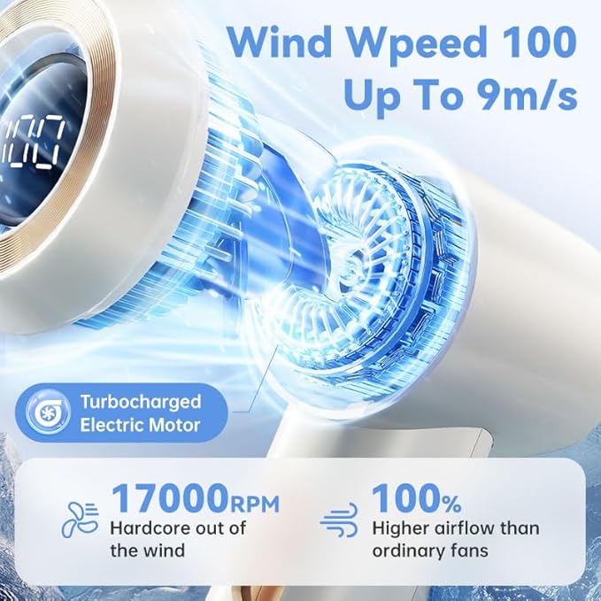 MUXNW Portable Fan For Travel Mini: Small Pocket Handheld Personal Rechargeable Battery Operated USB High Speed Keeping Cool In Hot Weather Beach Gifts For Women (white)