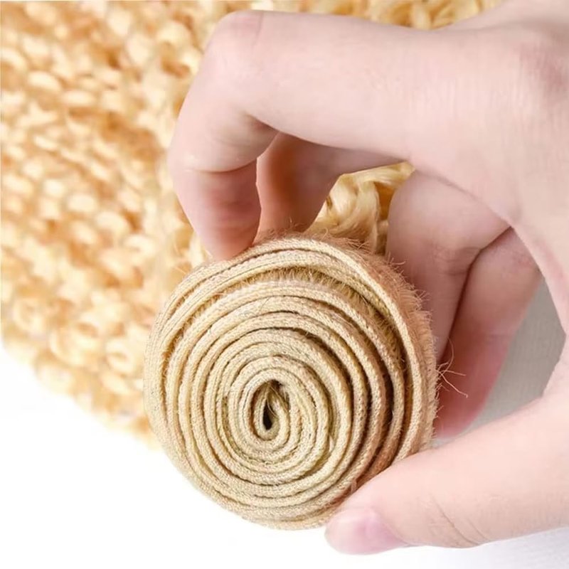 #613 Blonde Human Braiding Hair Deep Wave Bulk 24 24 24 Inch Honey Blonde Deep Wave Braids Human Hair Extensions Unprocessed Virgin Remy Hair 3 Bundle 50 Gram Per Bundle