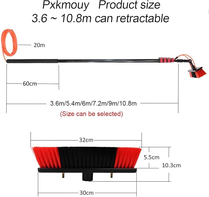 3.6m/12ft Window Cleaning Equipment Photovoltaic Panel Cleaning Extendable Cleaner Conservatory Roof Cleaning Tools,Suitable for Cleaner Conservatory Roof Photovoltaic Pa