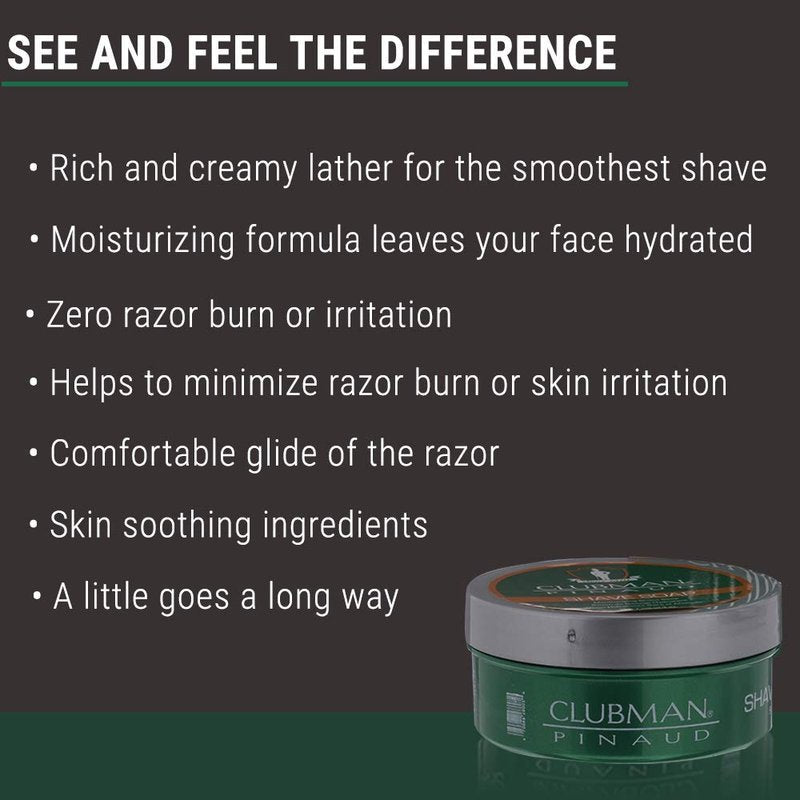Clubman Pinaud Shave Soap – Classic Shaving Soap for Men, Rich Lather for Smooth Shave, 2oz, 2 Pack