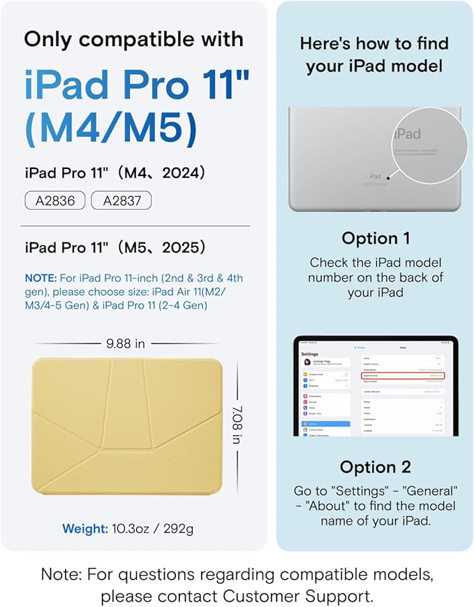 MOFT Dynamic Folio Case for iPad Pro 11- inch (M5 2025 / M4 2024), Slim Magnetic Stand Case with 20+ Viewing Angles, Auto Wake/Sleep, Ultra Thin, Panna Cotta x Faded Jeans