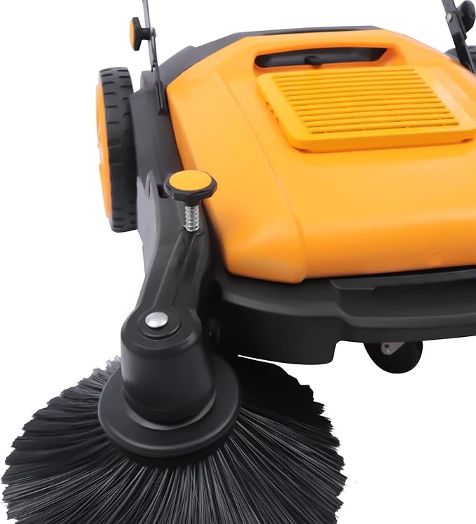 41'' Push Sweeper Street Floor Road Sweeper Large Area Outdoor Commercial Push Cleaning Tool with Directional Feet Adjustable Handle and Brush Head for Garages, Driveways, Hotel