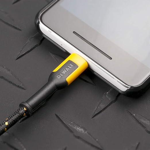 DEWALT Heavy Duty USB to Micro-USB Cable, Jobsite Micro USB Connector Cable, High Speed Charging Cord for Compatible Android Phones, Cameras, Legacy Devices, 4 ft
