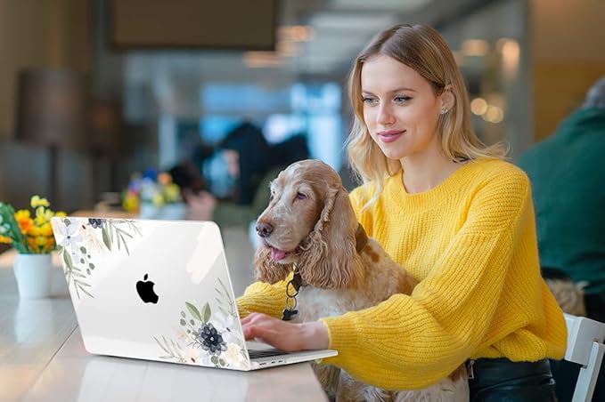 MEEgoodo Case for M5/M4/M3/M2 MacBook Air 13 inch 2026 2025 2024 2022, Fit Model A3449/A3240/A3113/A2681, Case Compatible with MacBook Air 13.6-inch, Vintage Floral