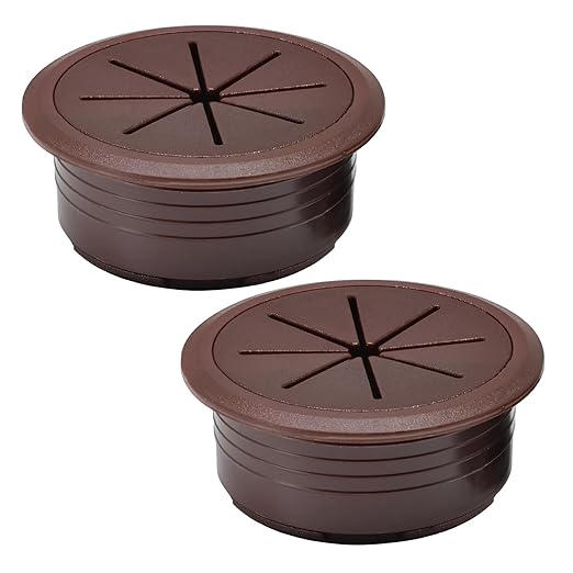EASYEAH 2 Pcs Desk Grommet 2-1/16" / 53 mm, Desk Hole Cover for Cables Coffee, Cable Grommet ABS Plastic, Desk Hole Grommet for Home & Office Pc, Detachable Cable Cord Organizer