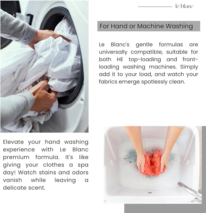 Le Blanc® White Flowers Silk & Lingerie Wash – Luxury Laundry Cleanser for Delicates- 16oz. (1 pack)