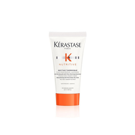 Kerastase Nutritive Nectar Thermique Heat Protecting Leave-In Cream | Deeply Condition and Reduce Frizz | Instant Softness & Shine | With Plant-based Proteins | For Medium to Thick Dry Hair|1.69 Fl Oz