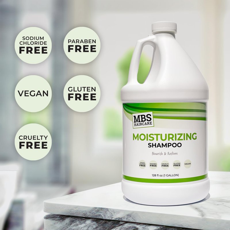 MBS Haircare Moisturizing Shampoo (1 Gal) - Sodium Chloride Free, Paraben Free, Vegan