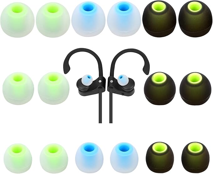 TSZYYM Earbud Tips Ear Bud Tips Soft Anti Slip Washable and Reusable Silicone Replacement Earbud Tips Fit Most in-Ear Earbuds(Inner Hole 3.8mm -5.1mm) 18pcs S M L