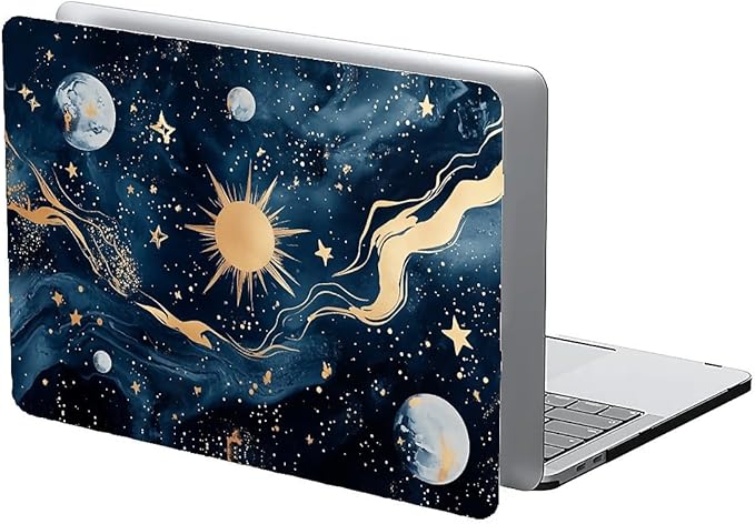 COTAIL Compatible with MacBook Air 13.3 13.6 Inch Case 2022 2021 2020 2019 Plastic Hard Shell Case Cover,13.3 Pro(A1706/A1708/A1989/A2159/A2289/A2338), Moon and Sun