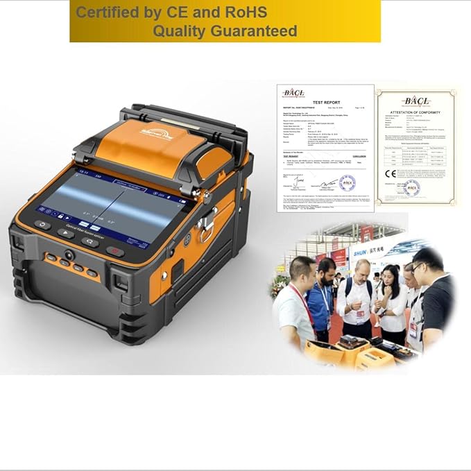 QIIRUN Fusion Splicer AI-9, Fiber Splicer Kit with Upgraded 5" Touch Screen 6-Motor Core Alignment, 5s Fast Splice Fiber Optic Splicing Machine for FTTH SM/MM Cable Installation