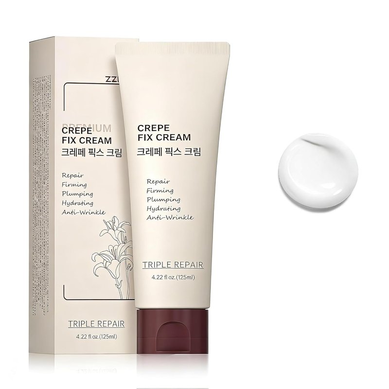 ZZILME Crepe Fix Body Cream, Hydrating & Smoothing Moisturizer for Face, Neck & Body, Helps Improve the Look of Crepey Skin, Lightweight Fast-Absorbing Formula for Women & Men, 4.2 Fl Oz