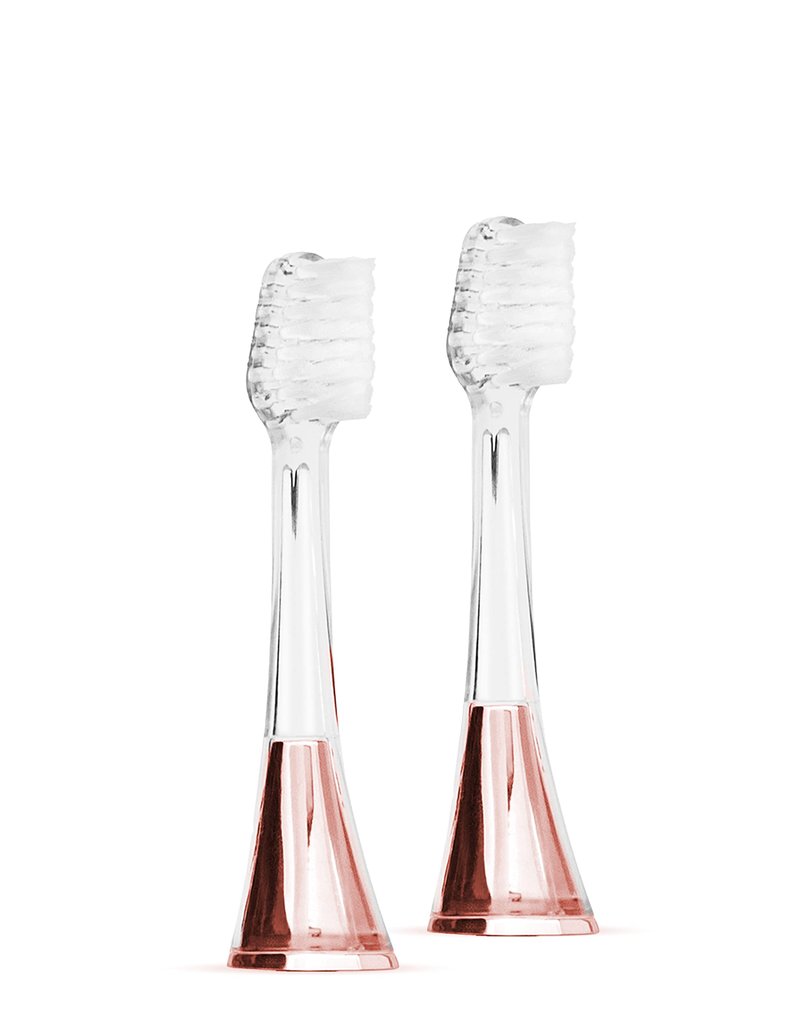 Supersmile Zina45 Replacement Brush Heads, 2 Count, Rose Gold, Patented 45° Angled Toothbrush Replacement Heads with Dupont® Bristles, Fits Zina45 Sonic Toothbrush