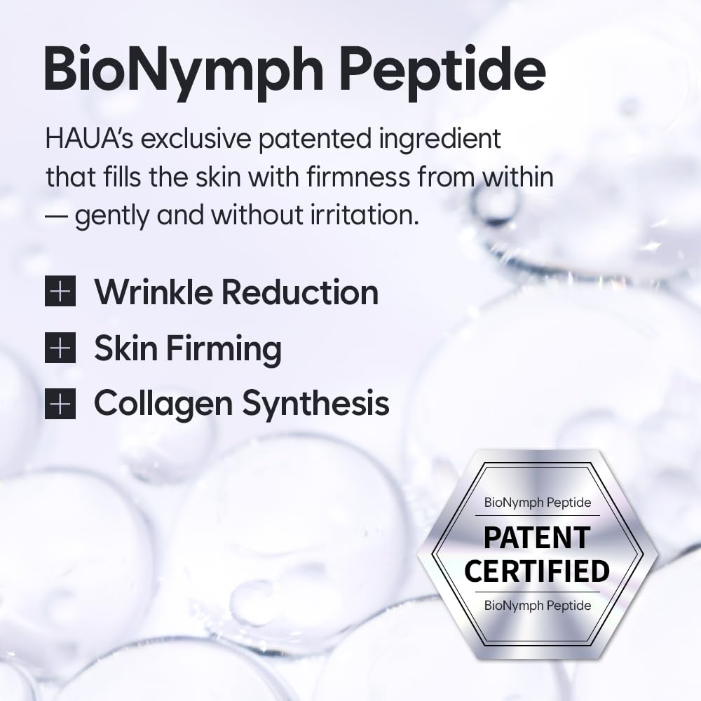 HAUA Bionymph Peptide Youth Serum, Wrinkle Care, Well-aging, Anti-aging, Fine lines, Deep Hydration, Patented BioNymph Peptide | 47ml