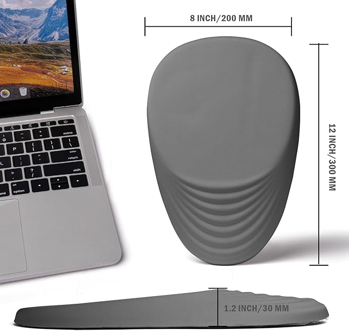 LSLXDCLJ Ergonomic Mouse Pad with Wrist Rest Support,Mousepad Relief Carpal Tunnel Pain, Entire Memory Foam Mouse Pad with Non-Slip PU Base, Wireless Mouse Pad, Gray