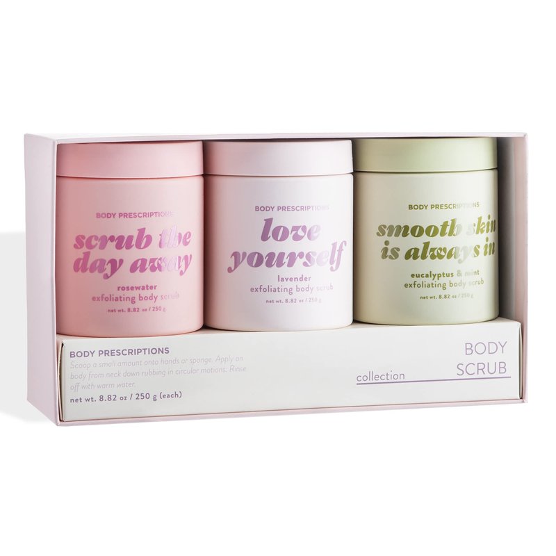 Body Prescriptions Exfoliating Body Scrub – Body Cleanser for Nourished, Ultra-Smooth Skin, Lavender, Rosewater, Eucalyptus & Mint