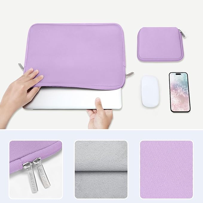 MOSISO Laptop Case 13 inch, 13 inch Laptop Sleeve Bag Compatible with MacBook Neo/Air M5 M4 M3 M2 M1 2026-2018 / Pro M2 M1 2026-2016, Neoprene Computer Sleeve Bag with Small Case, Purple