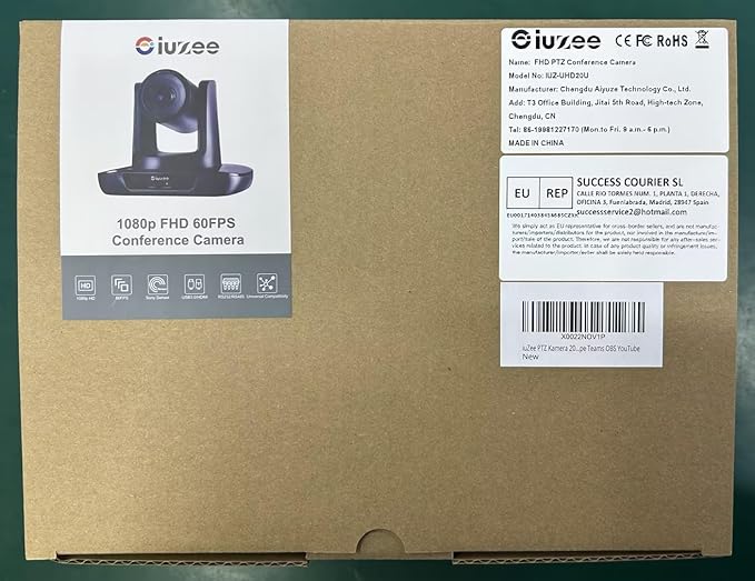 iuZee 4K UHD PTZ Camera AI-Auto Tracking, 20X Optical Zoom, USB3.0/HDMI/LAN PoE, IP Live Streaming, PTZ Conference Room Camera for Church Services Education Conference Events, Work with YouTube OBS