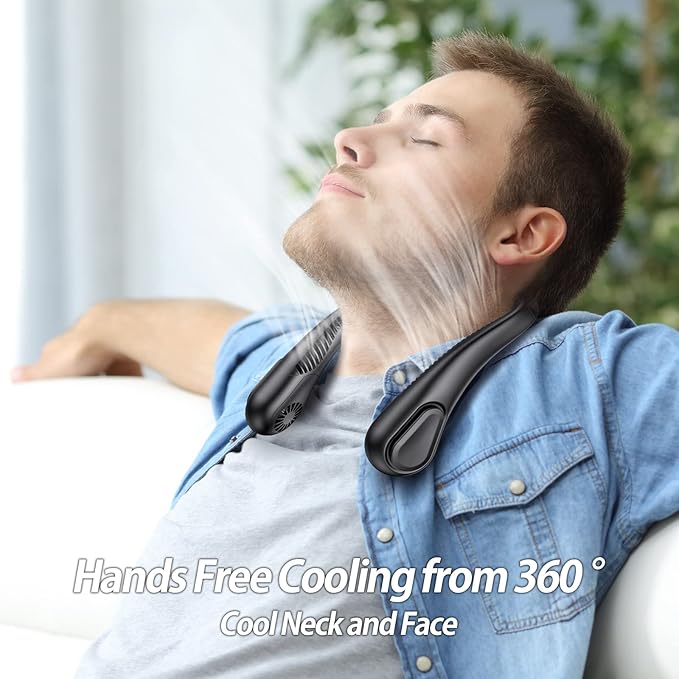 AMACOOL Bladeless Neck Fan, Mothers Day Gifts for Mom, Gifts for Fathers Day Dad Husband, Rechargeable Wearable Fan for Men Women Hot Flashes Relief Travel Outdoor Sports Golf Cruise Essentials 2026