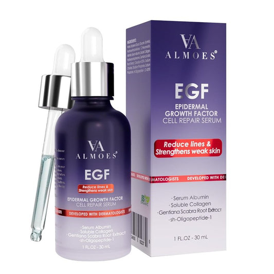 ALMOES Growth Factor Serum - Deep Moisturizing Antioxidant Face Serum for All Skin Types | 30 ML