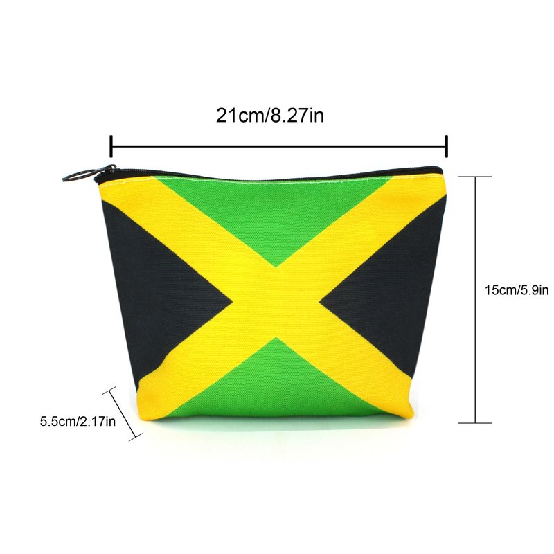 VOARYISA Canvas Makeup Bag Travel Toiletry Bag Makeup Bag for Women Girls Jamaica Flag Reggae(Jamaican-10PCS)