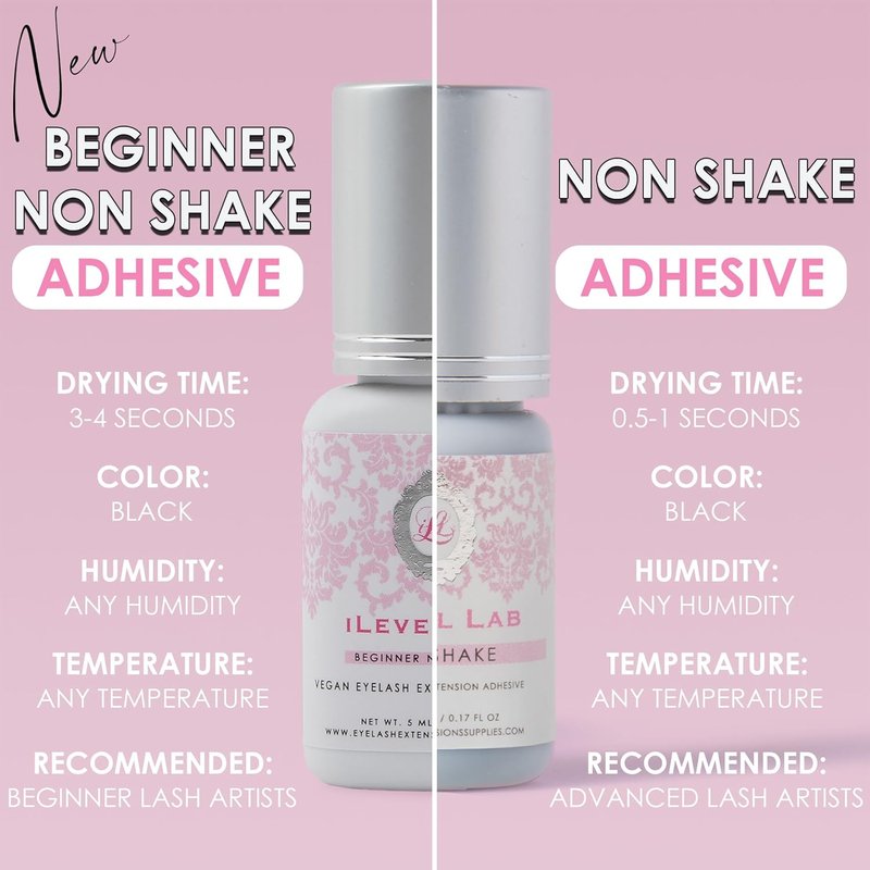 Non Shake Extra Strong Eyelash Extension Glue - 0.17 fl. oz | 3-4 Sec Drying Time, 4 Weeks Retention, Black Adhesive