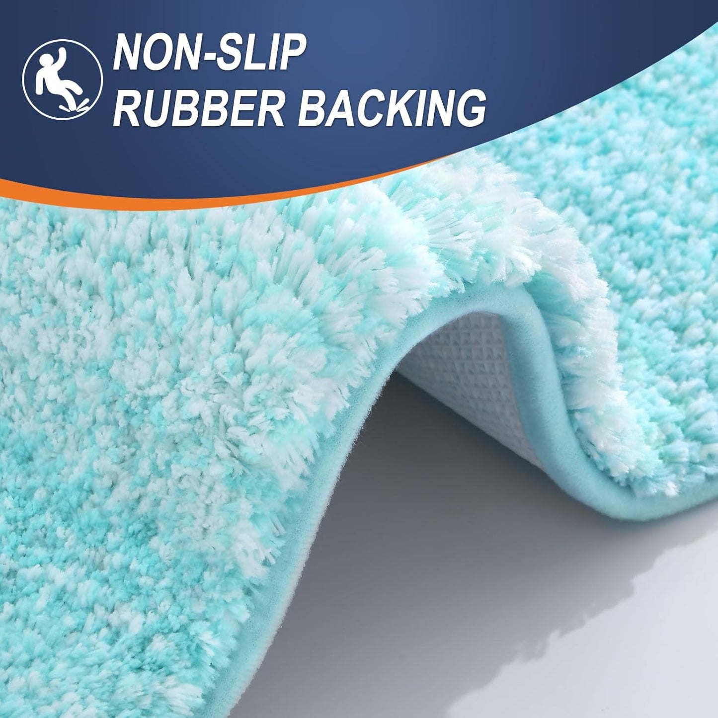 OLANLY Bathroom Runner Rug - Extra Soft Microfiber Mat 70x24 | Quick Dry, Washable, Teal Color