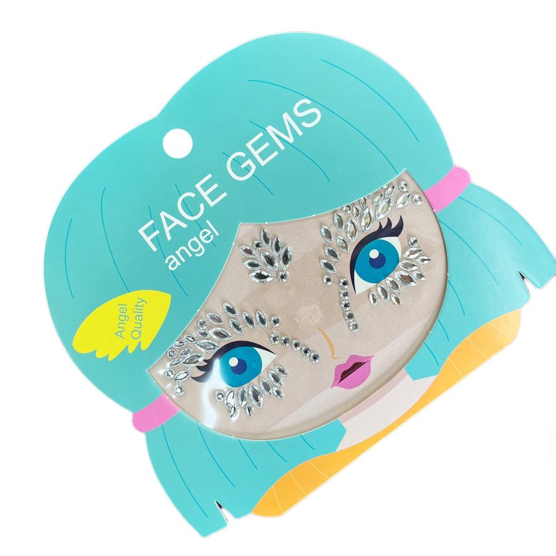 Mermaid Face Gems,Rhinestone Angel Face Bindi Decorations Jewels Face Glitter Crystal Sticker for Kids,2-Pack