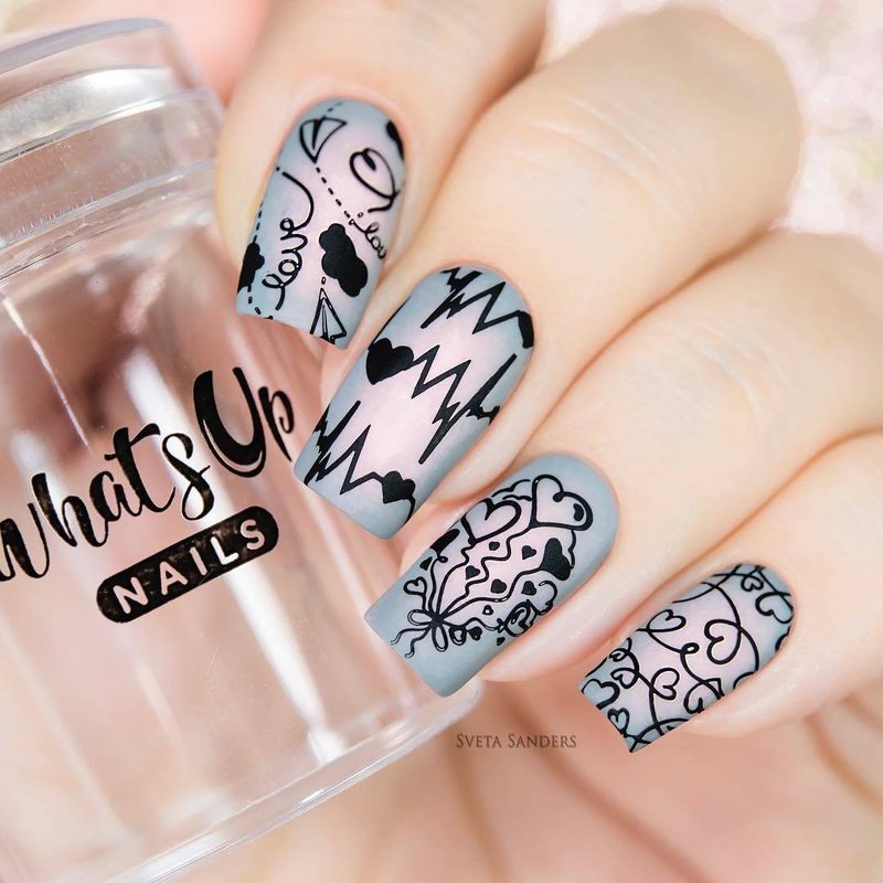Whats Up Nails - Valentine's Day Stamping Plates 2 pack (B024, B041) for Nail Art Design