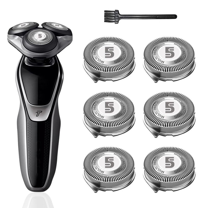 SH50 Replacement Heads for Philips Norelco Replacement Heads 5000 Series Shaver, Compatible with Philips Series 5000 (S5250, S5205, S5660/84, S5590/81,S5290/88,S5210/81), 6 pc-Pack