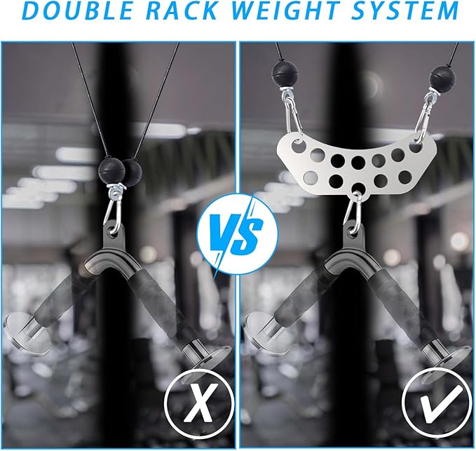 Lights Mountain Double to Single Adaptor Plate for Cable Pulley Machines, Durable Solid Stainless Steel with 3 Carabiners, Suitable for Dual Cable Machines LAT Pulldown, Shoulder & Biceps Exercises
