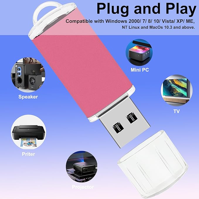 8GB USB Flash Drive 20 Pack Nicepicten FAT32 USB Thumb Drive Memory Stick Jump Zip Drive USB 2.0 Flash Drives 8GB with Lanyard & Label (Mixcolor)