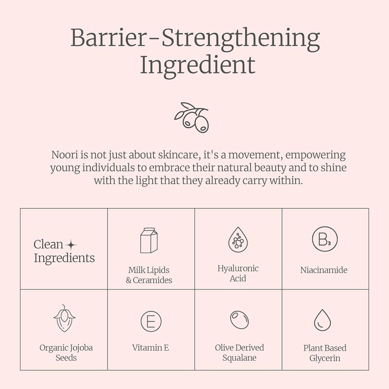 Moisturizer for Teens & Tweens - Lightweight, Fragrance-Free Face Cream for Sensitive, Acne-Prone Skin | Barrier Support, Ages 8+