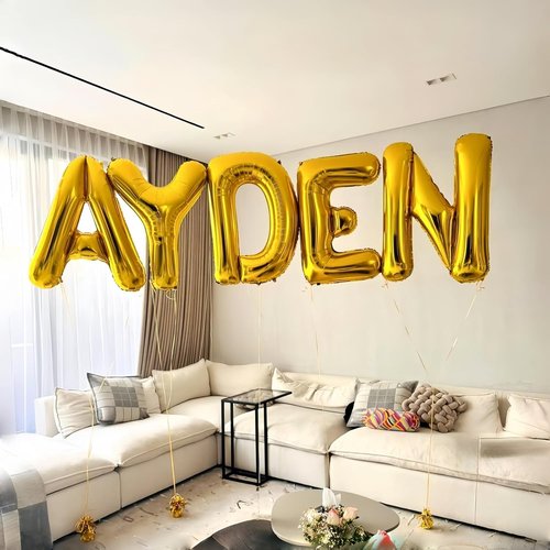 Giant P Gold Alphabet Balloon - 40 Inch Self-Inflating Mylar Foil Letter for Birthday & Graduation Decor