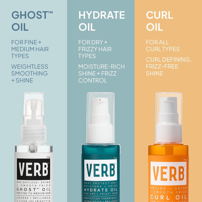 VERB Ghost Oil, 4 fl oz- Weightless Hair Oil for Fine to Medium Hair – Smooths Frizz, Adds Shine – No Parabens, Gluten or Harmful Sulfates