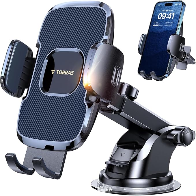 TORRAS【96+LBS Strongest Suction Ultra-Durable Cell Car Phone Holder Mount