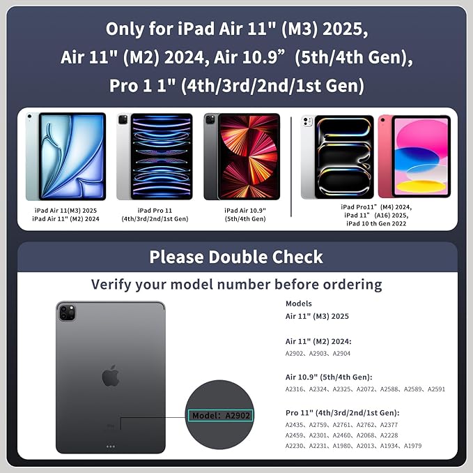 Magic Keyboard Case for iPad Air 11-inch (M4 2026/M3 2025/M2 2024) & iPad Pro 11 inch(1st/2nd/3rd/4th Generation,Backlight ,Magnetic Case with Multi-Touch Trackpad for Air 10.9 5th/4th (Cool Black)