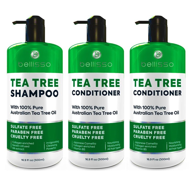 Tea Tree Oil Shampoo & Conditioner Set - Nourishing Hair Care | 16 Fl Oz