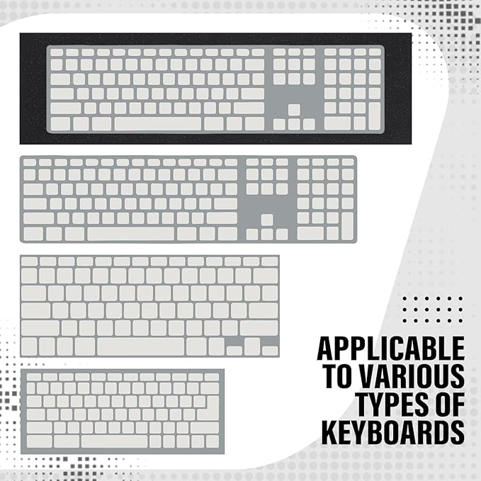 Relaxweex Keyboard Foam for Mechanical Keyboard, Sound Dampening Foam Free Cutting Key Board Mat Foams Black for Key Board Bottom Office Desk Home, 20" x 6"(2mm Thick)