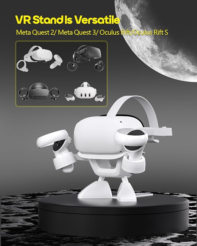 Nargos Stand for Meta Quest 2/ Oculus Quest 3/ 3S, VR Stand Headset Display Holder Storage Accessories, Organizer Headsets & Touch Controllers