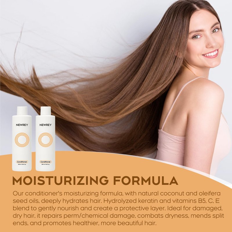 Hydrating Conditioner for Dry, Damaged Hair - Moisture Repair Treatment with Hydrolyzed Keratin & Coconut Oil | 8.4oz