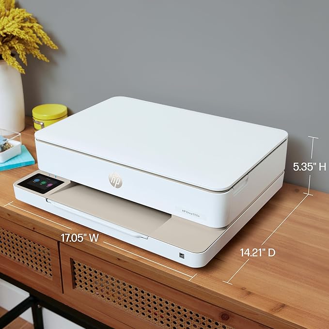 HP Envy 6155e Wireless All-in-One Color Inkjet Printer, Portobello, Print, scan, copy, Duplex printing Best-for-home, 3 month Instant Ink trial included, AI-enabled (714L5A)